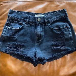 Pacsun Black high rise distressed shorts